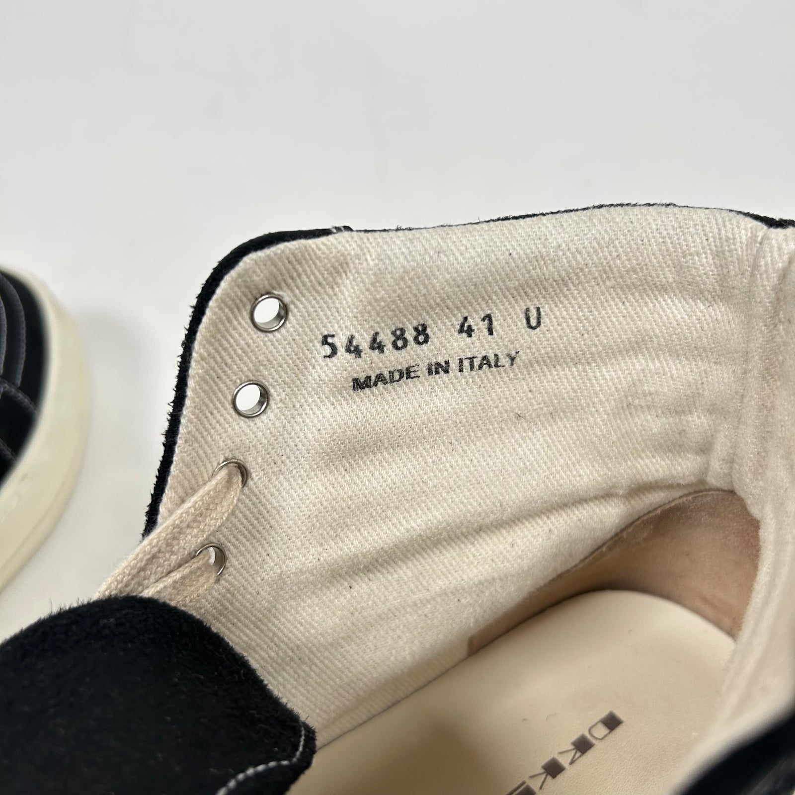 Rick Owens Drkshdw Black/Milk Vintage High Sneaker Size 41