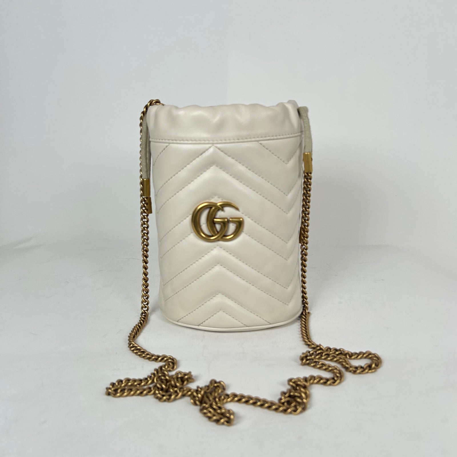 Gucci Marmont White Marmont Mini Bucket Bag