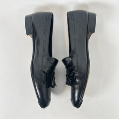 Salvatore Ferragamo Black Leather Tassel Loafers Size 8.5