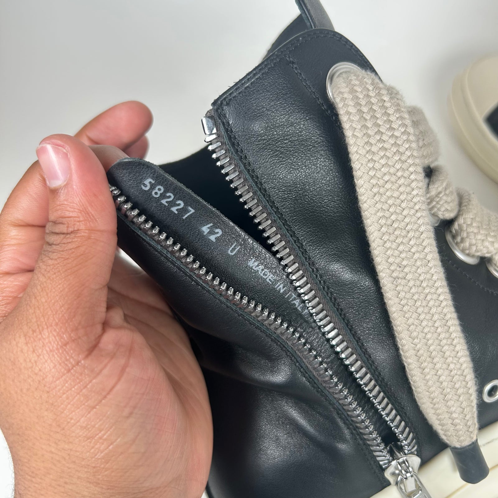 Rick Owens High Top Jumbo Lace Ramones Size 9
