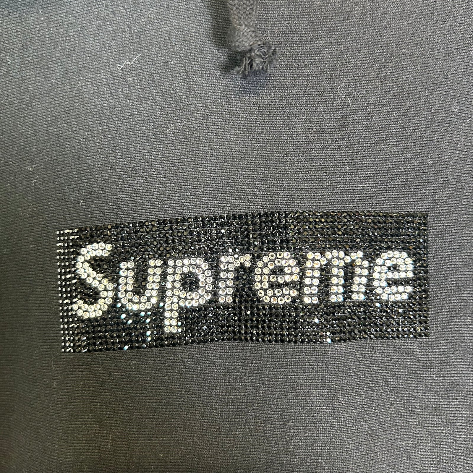 Supreme x Swarovski Black Box Logo Hoodie Size L