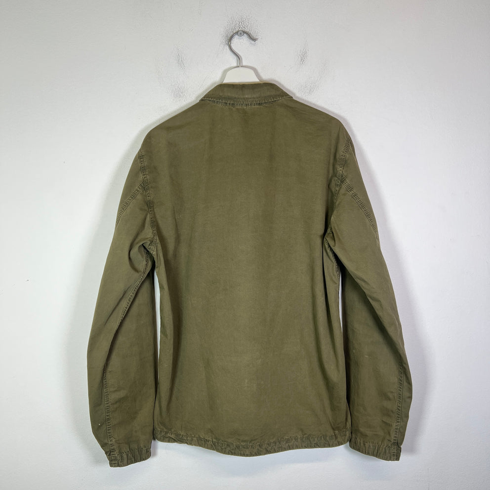 Stone Island Olive Garment Dyed Zip Overshirt Size L