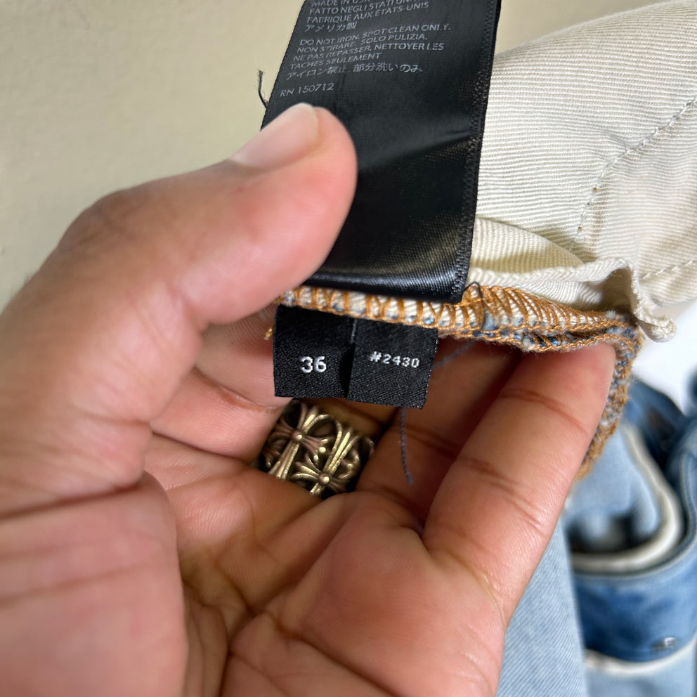 Amiri Lightwash Leopard Thrasher Jeans
