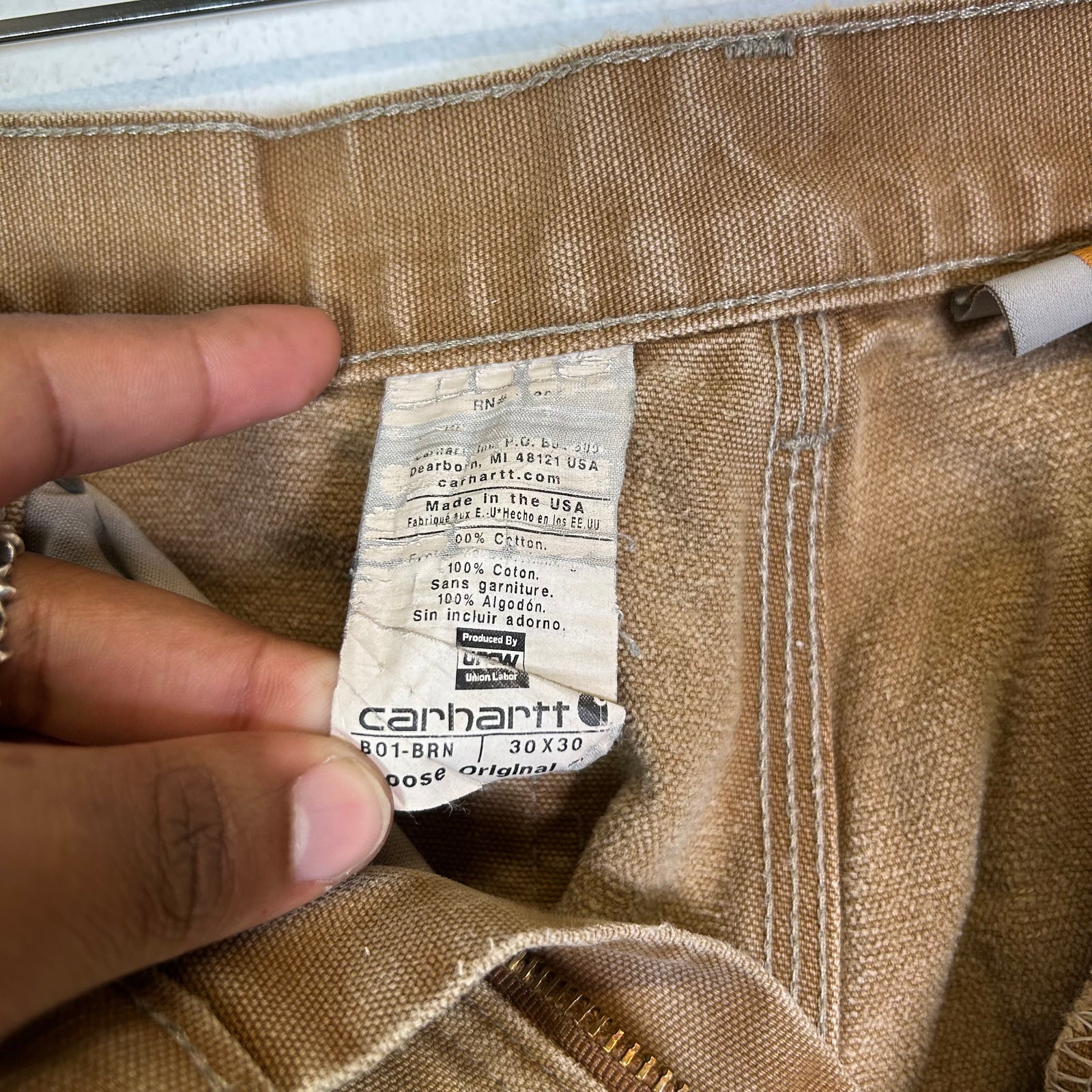 Carhartt Tan Thrashed Double Knee Carpenter Pants 002