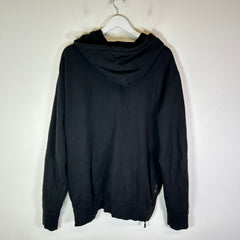 Balmain Black Dragon Embroidered Chest Logo Zip-Up Hoodie
