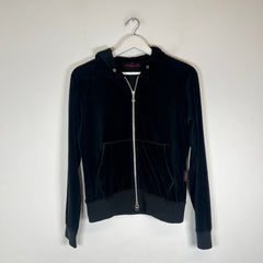 Hysteric Glamour Black Velour 'Go Ahead Make My Day' Zip-Up Hoodie Size S