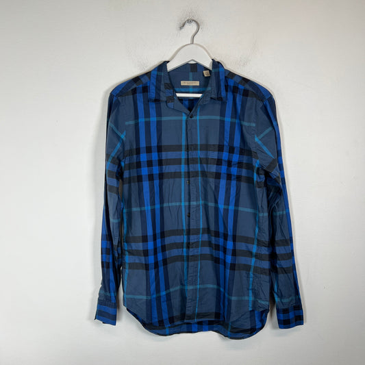 Burberry Blue Vintage Check Button-Up Shirt Size M