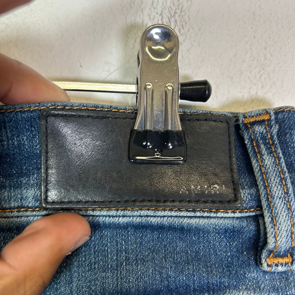 Amiri MX1 Indigo Black Patch Jeans