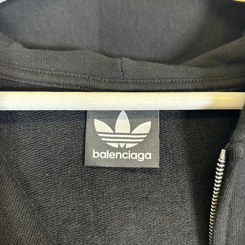 Balenciaga x Adidas SS23 Three Stripe Zip-Up Hoodie