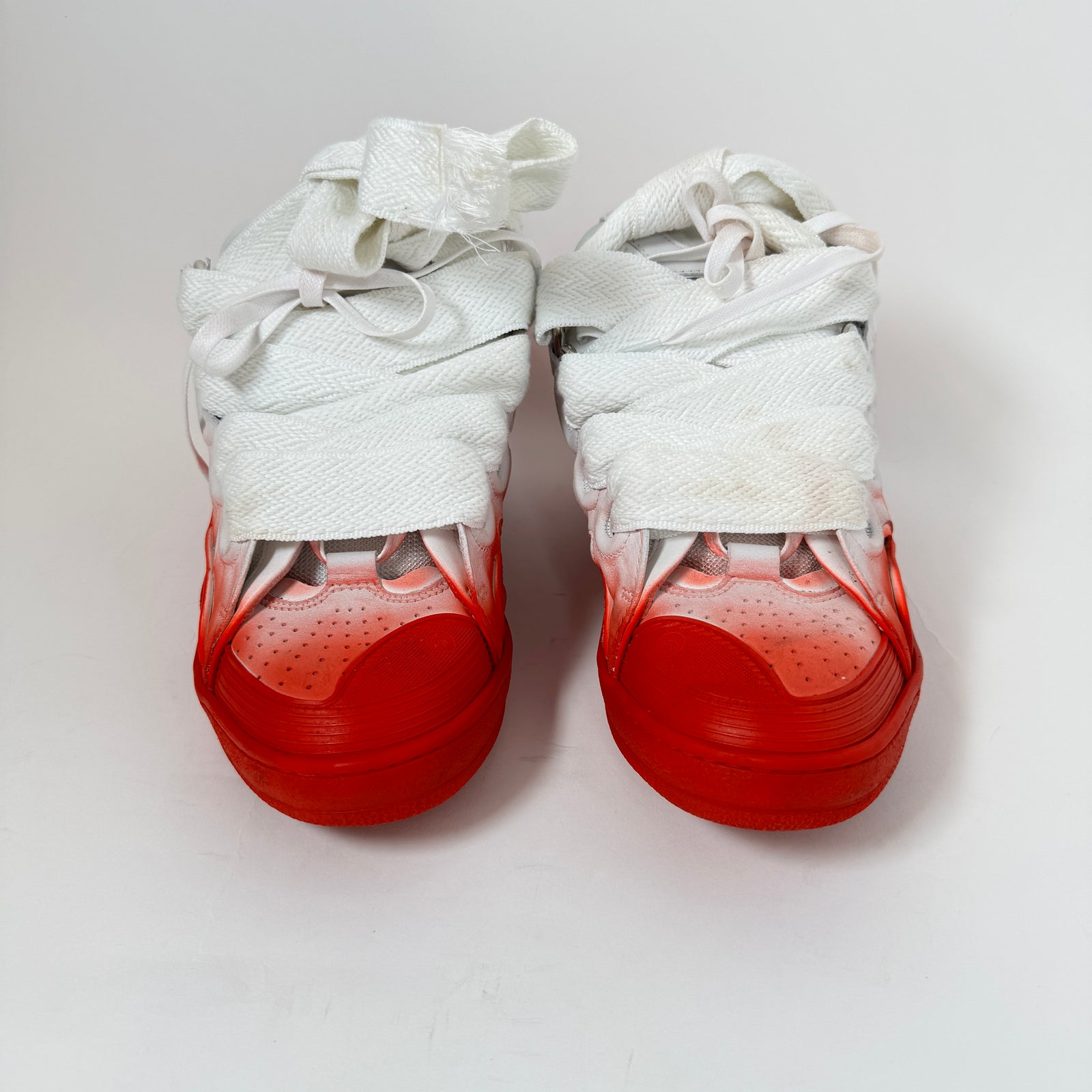 Lanvin White/Red Curb Sneaker Size 42