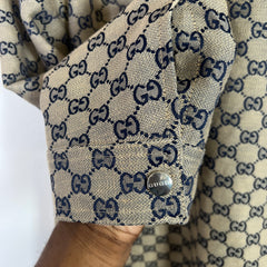Gucci GG Monogram Four-Pocket Linen-Blend Light Jacket