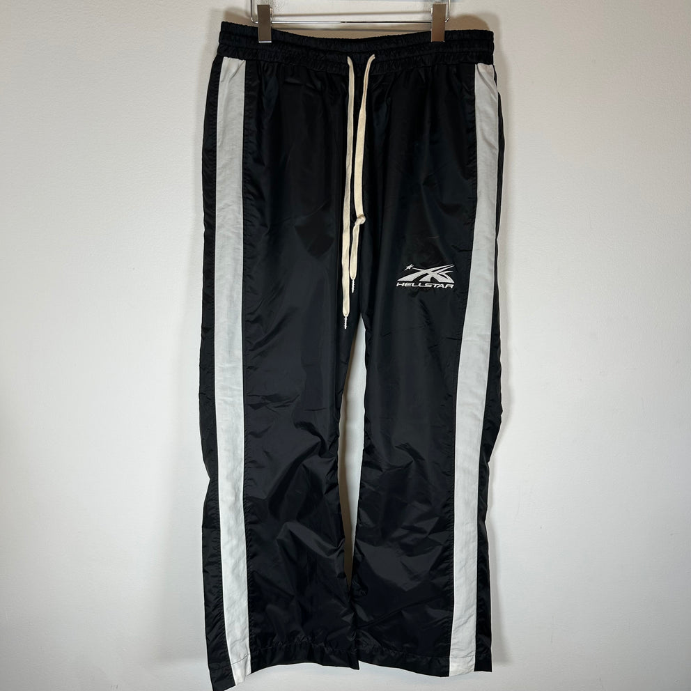 Hellstar Black/White Nylon Track Pants Size XL