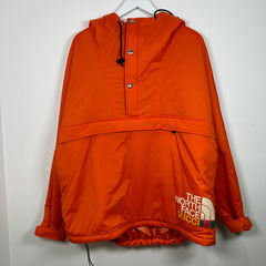 Gucci x The North Face Orange Graphic 1/2 Zip Anorak Puffer Jacket Size XL
