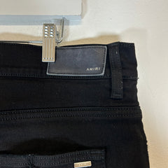 Amiri MX1 Black/Brown Patch Skinny Jeans Size 38