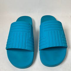 Bottega Veneta Light Blue Amalfi Rubber Slides Size 44