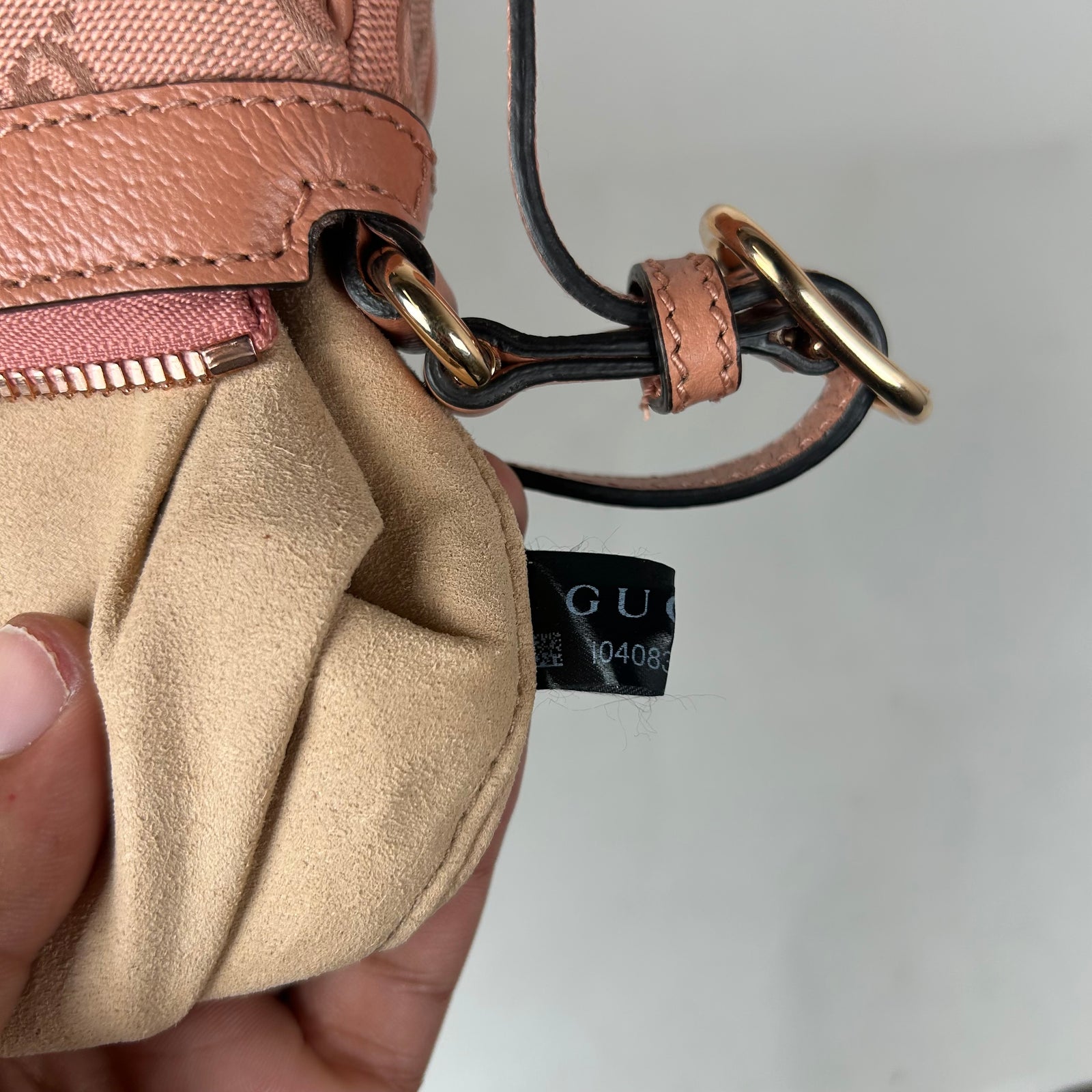Gucci Pink Small GG Ophidia Canvas Shoulder Bag