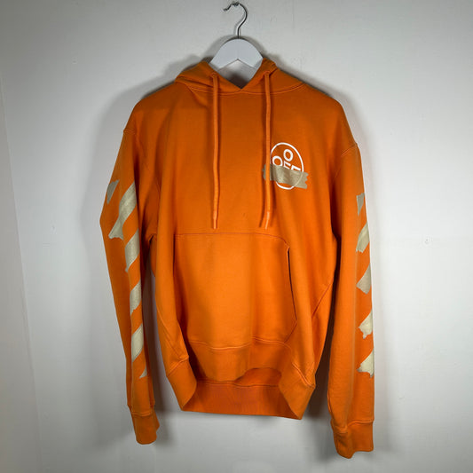 Off-White Orange 'Tape' Logo Hoodie Size XXL