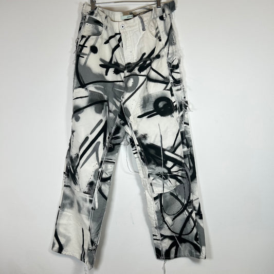 Off-White x Futura White Spray Paint Carpenter Pants Size 38