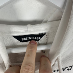 Balenciaga ‘Free Your Mind’ Graphic White Hoodie Size S