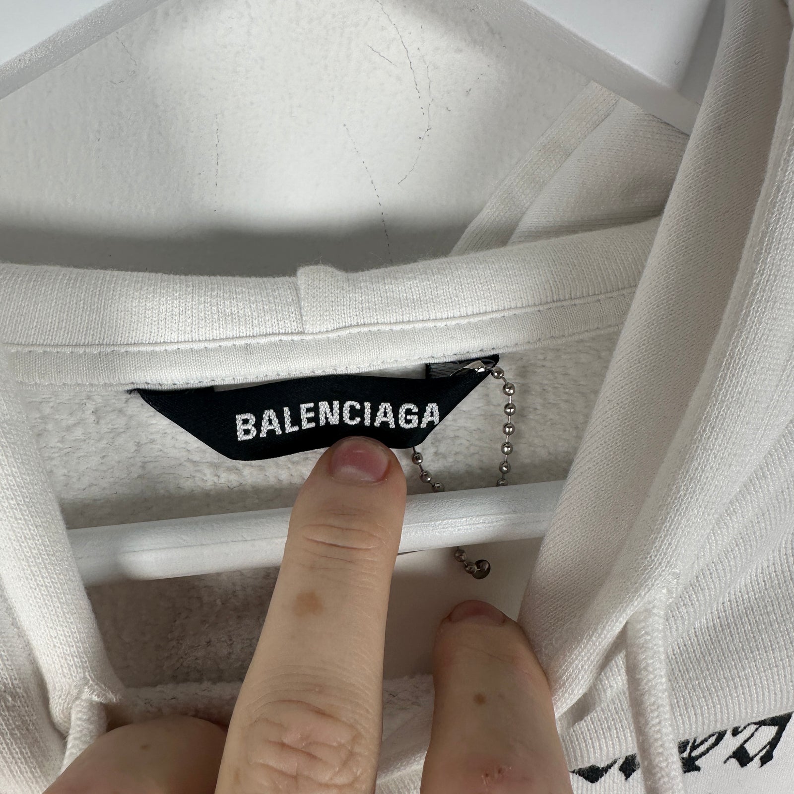 Balenciaga ‘Free Your Mind’ Graphic White Hoodie Size S