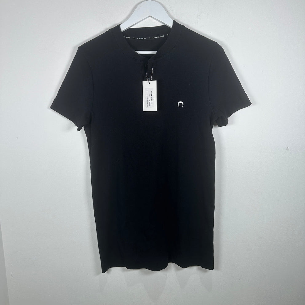 Marine Serre Logo 1/4 Button Cotton Shirt Size L