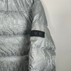 Dior Oblique Silver Puffer Jacket Size 50