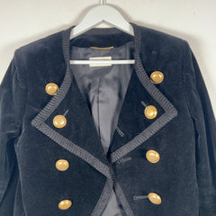 Saint Laurent FW16 Double Breasted Velour Short Blazer Jacket Size S