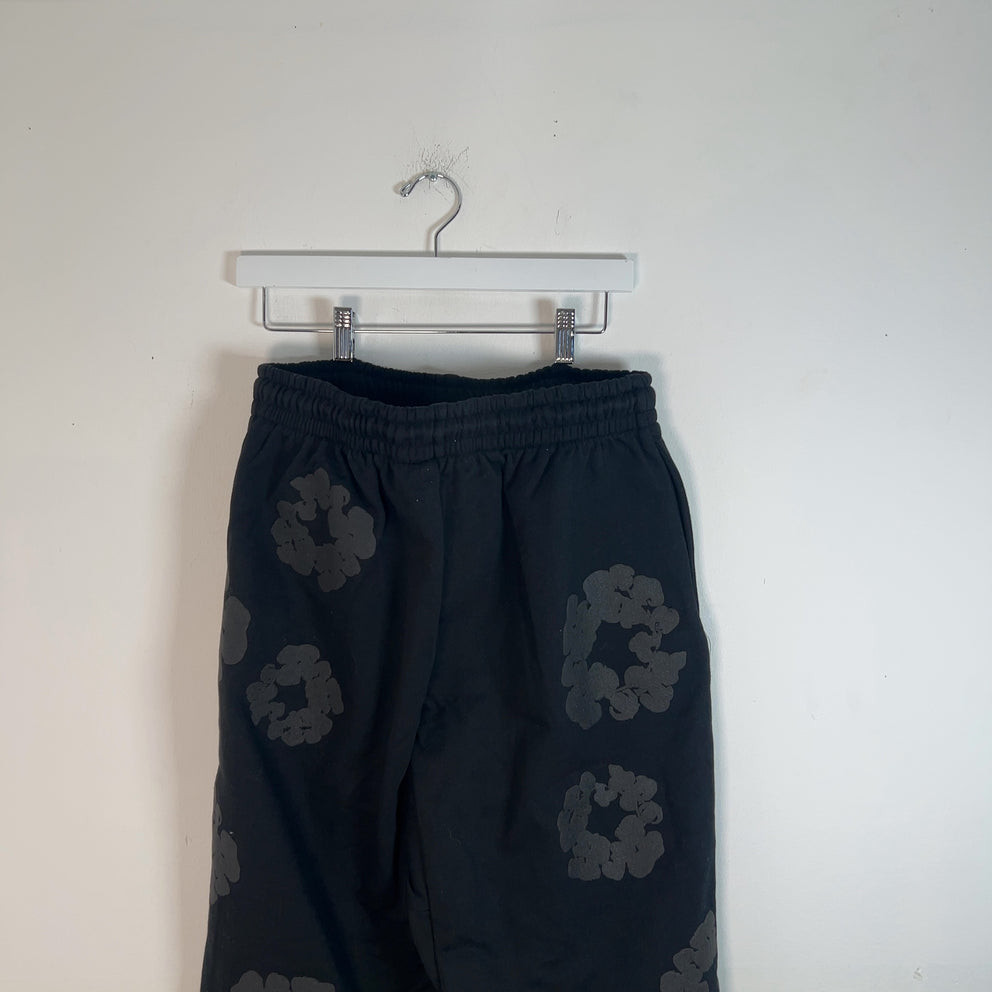 Denim Tears Black Mono Wreath Sweatpants Size S