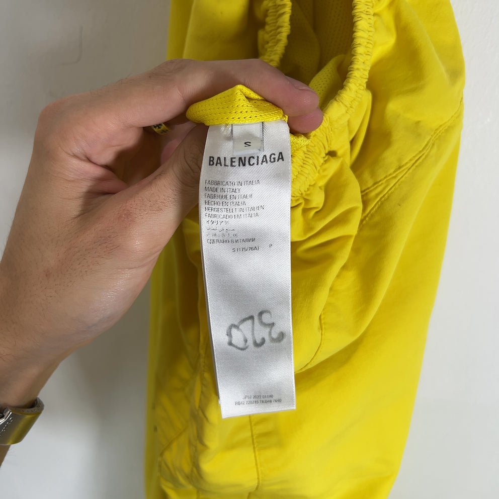 Balenciaga Sport Logo Yellow Nylon Ski Pants