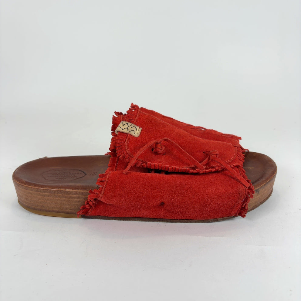 Visvim Red Christo Shaman-Folk Sandals
