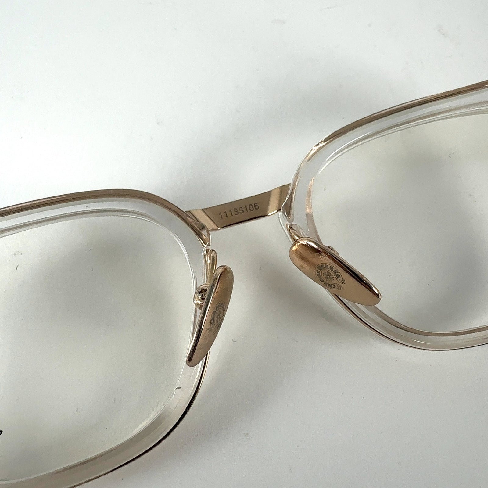 Chrome Hearts 'Duck Butter' Gold/Clear Frame Glasses