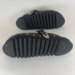 Toga Virilis Black Eyelet Metal Sabot Slip-on Loafers