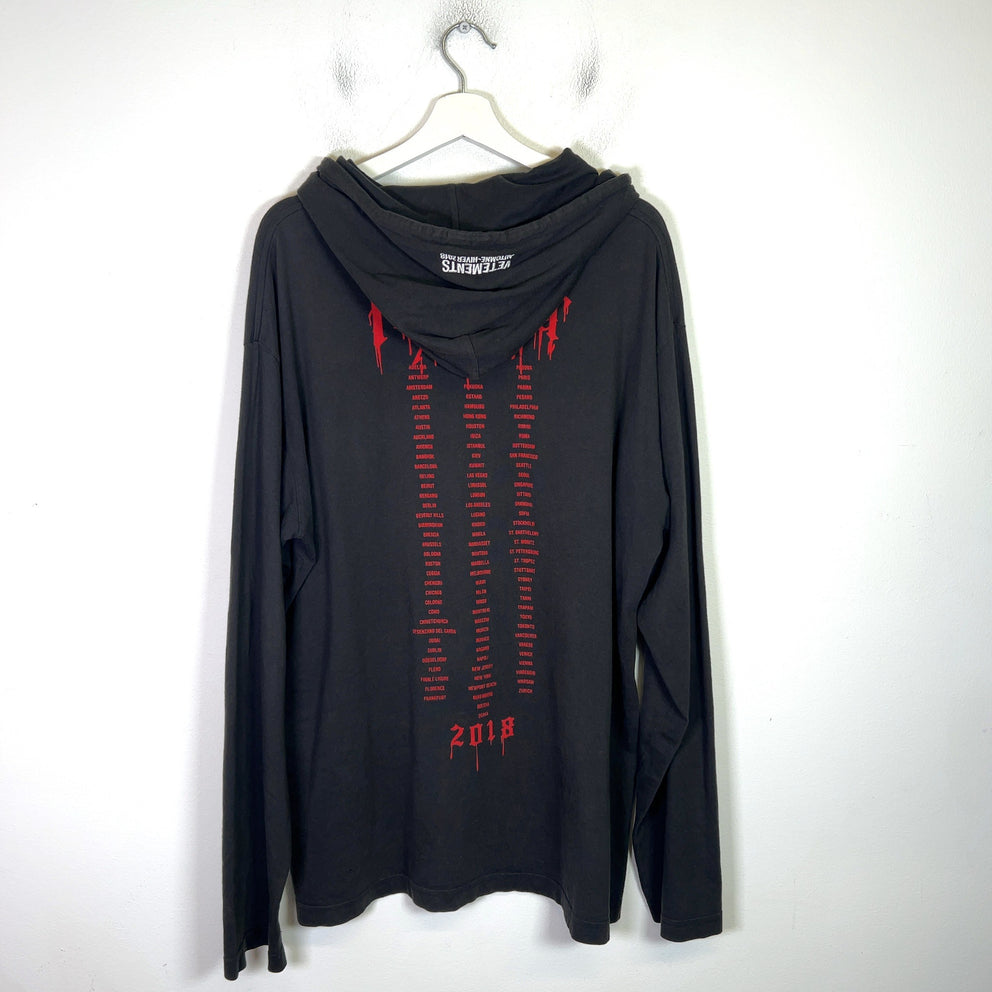 Vetements FW18 Metal Tour Hooded Longsleeve