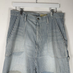 Kapital Hickory Stripe Distressed Painter Wide Leg Port Baggy Pants
