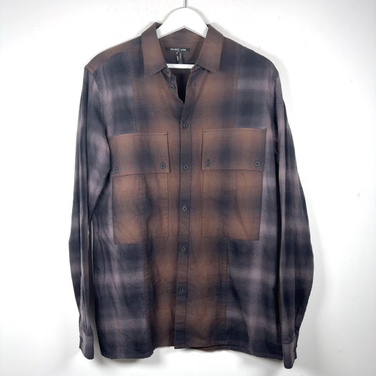 Helmut Lang Multi-Plaid Button-Up T-Shirt