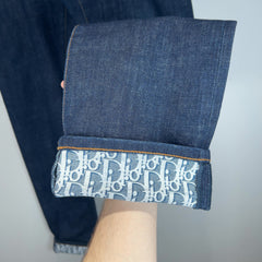 Dior Monogram Hem Raw Denim Jeans