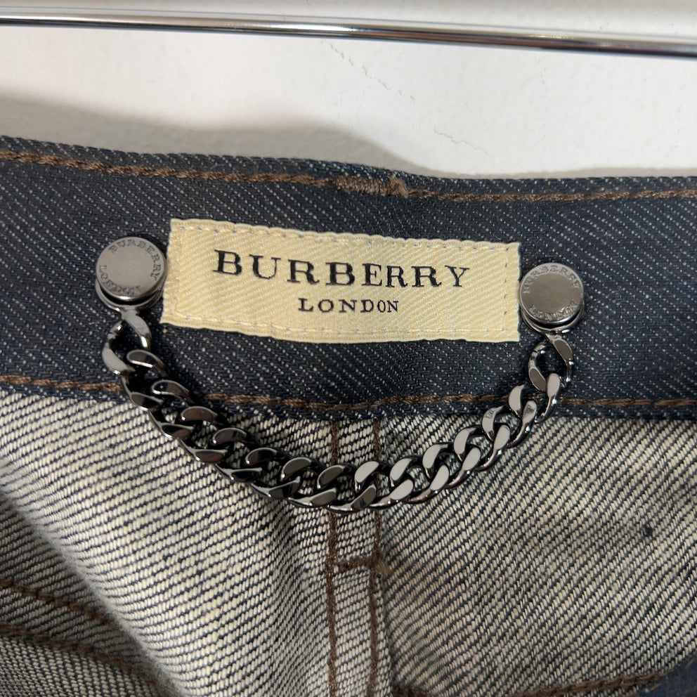 Burberry Dark Washed Wide Slim Leg Denim Jeans
