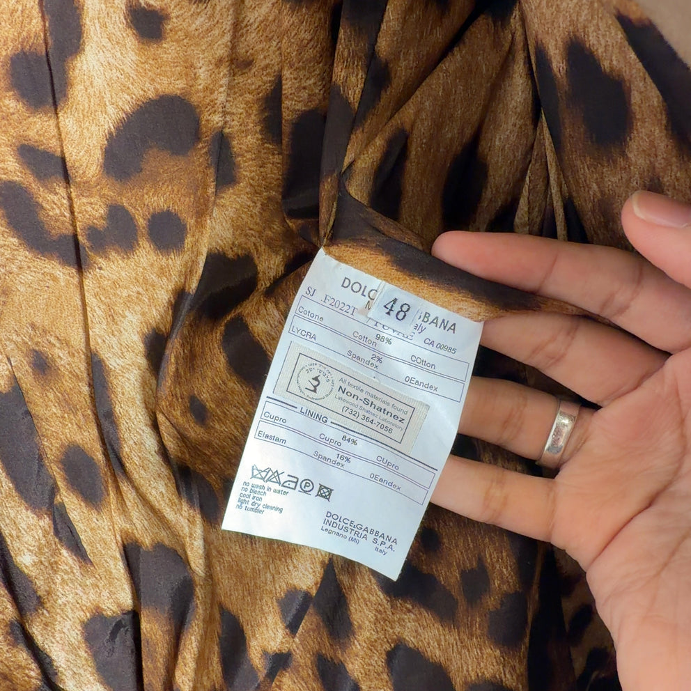 Dolce & Gabbana Vintage Velvet Leopard Lined Blazer