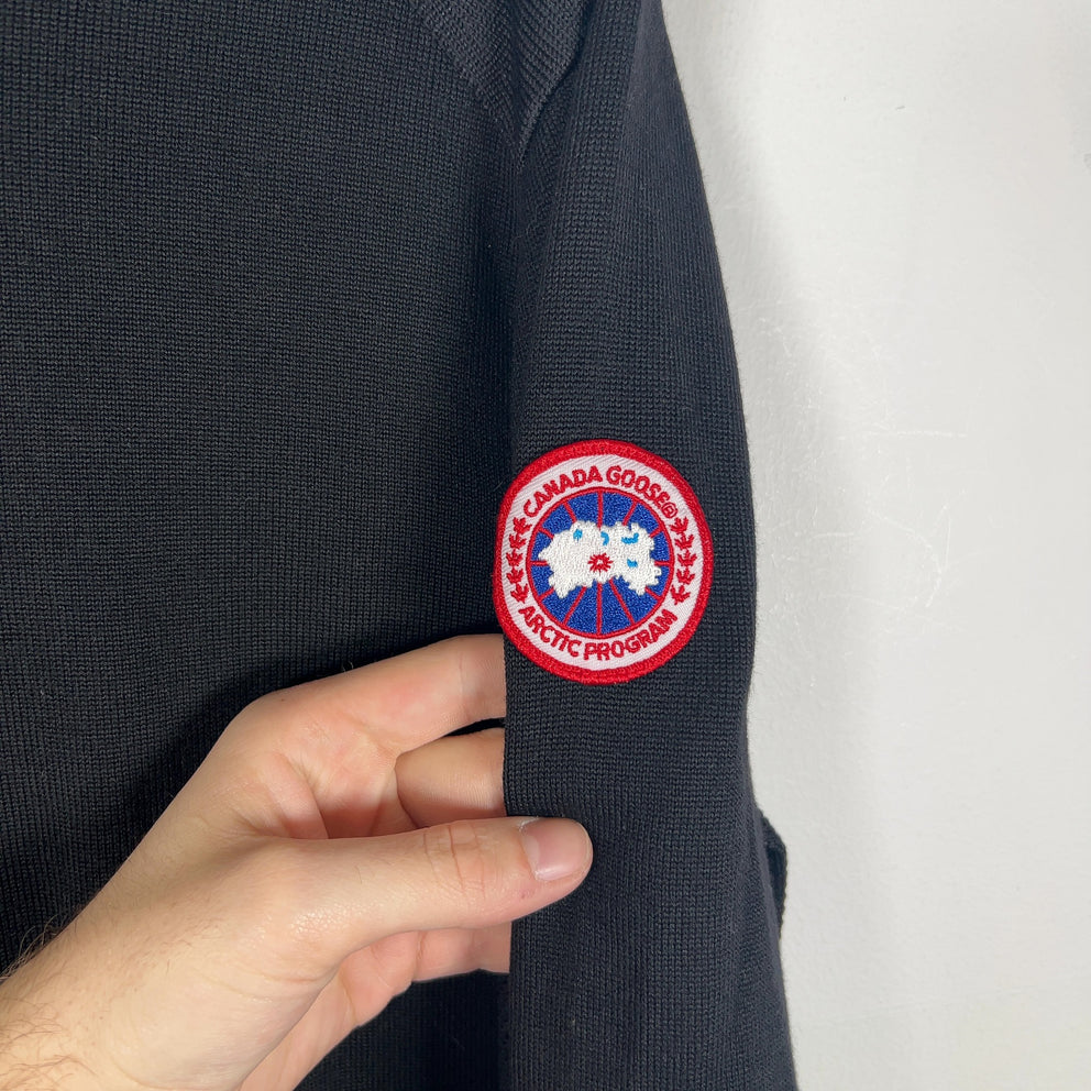Canada Goose Merino Wool Knit Patch Striped Hoodie