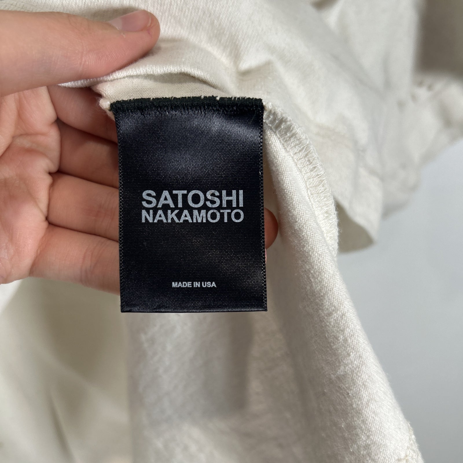 Satoshi Nakamoto Cropped Distressed T-Shirt Size S