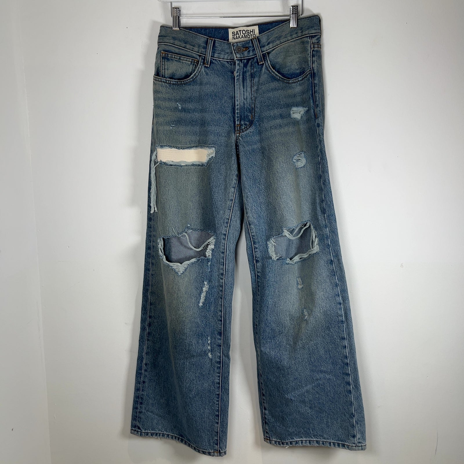Satoshi Nakamoto 'Bressed To Be Stressed' Distressed Cash Jeans