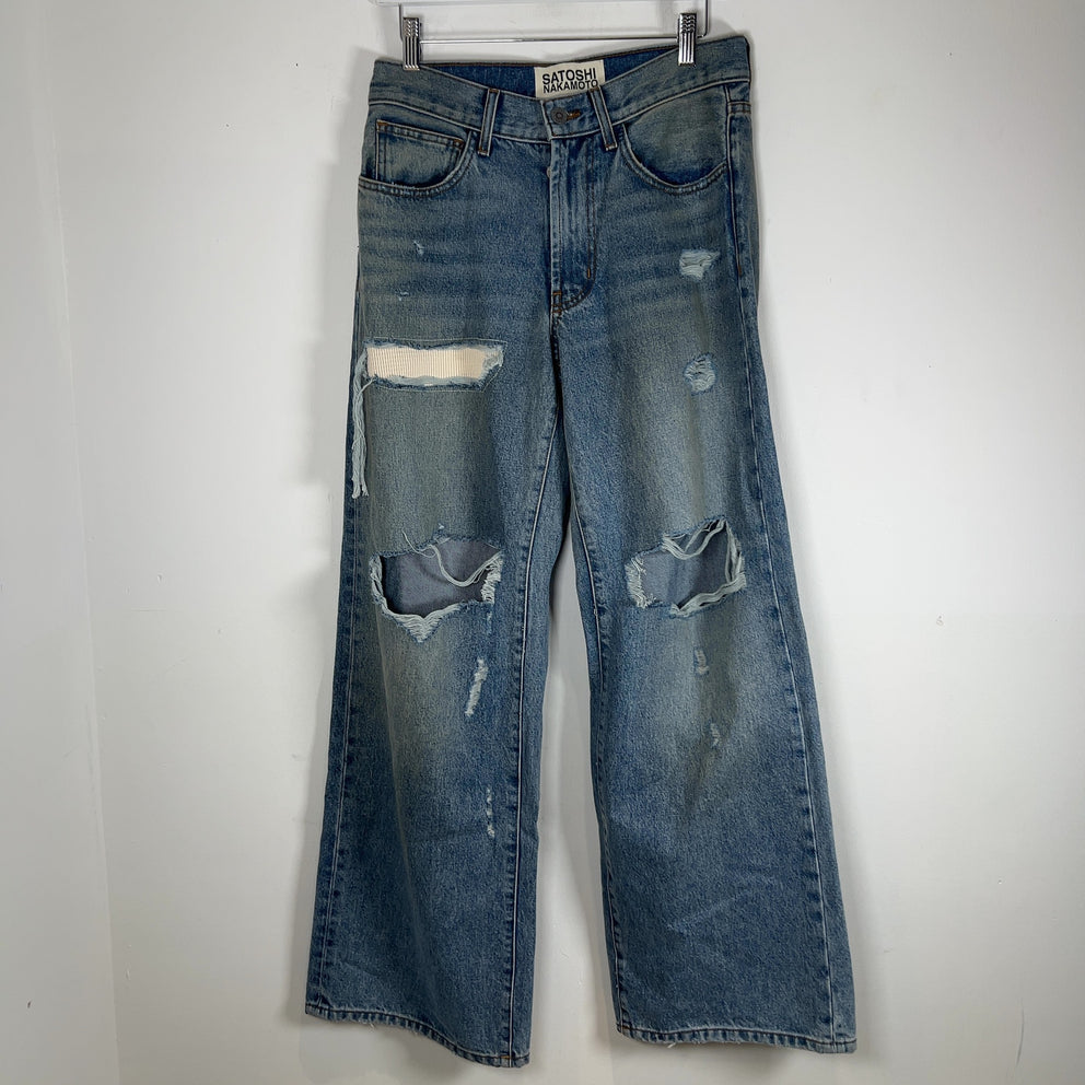 Satoshi Nakamoto 'Bressed To Be Stressed' Distressed Cash Jeans