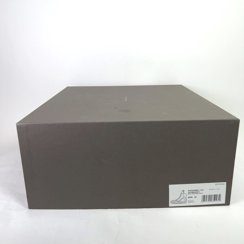 Rick Owens Black/Milk Geobasket Sneakers