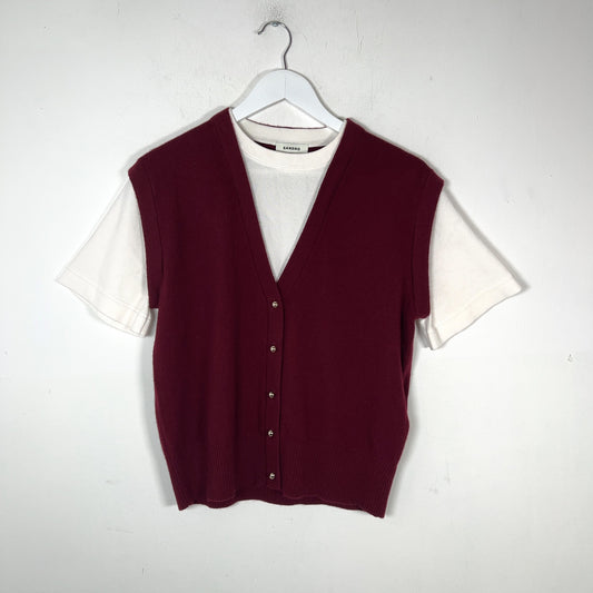 Sandro Knitted Button-Up T-Shirt