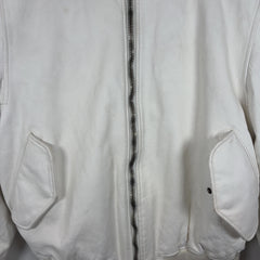 Raf Simons SS23 White Leather Bomber Jacket