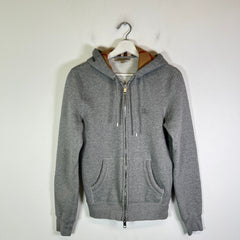 Burberry Grey Nova Check Fleece Zip-Up Hoodie