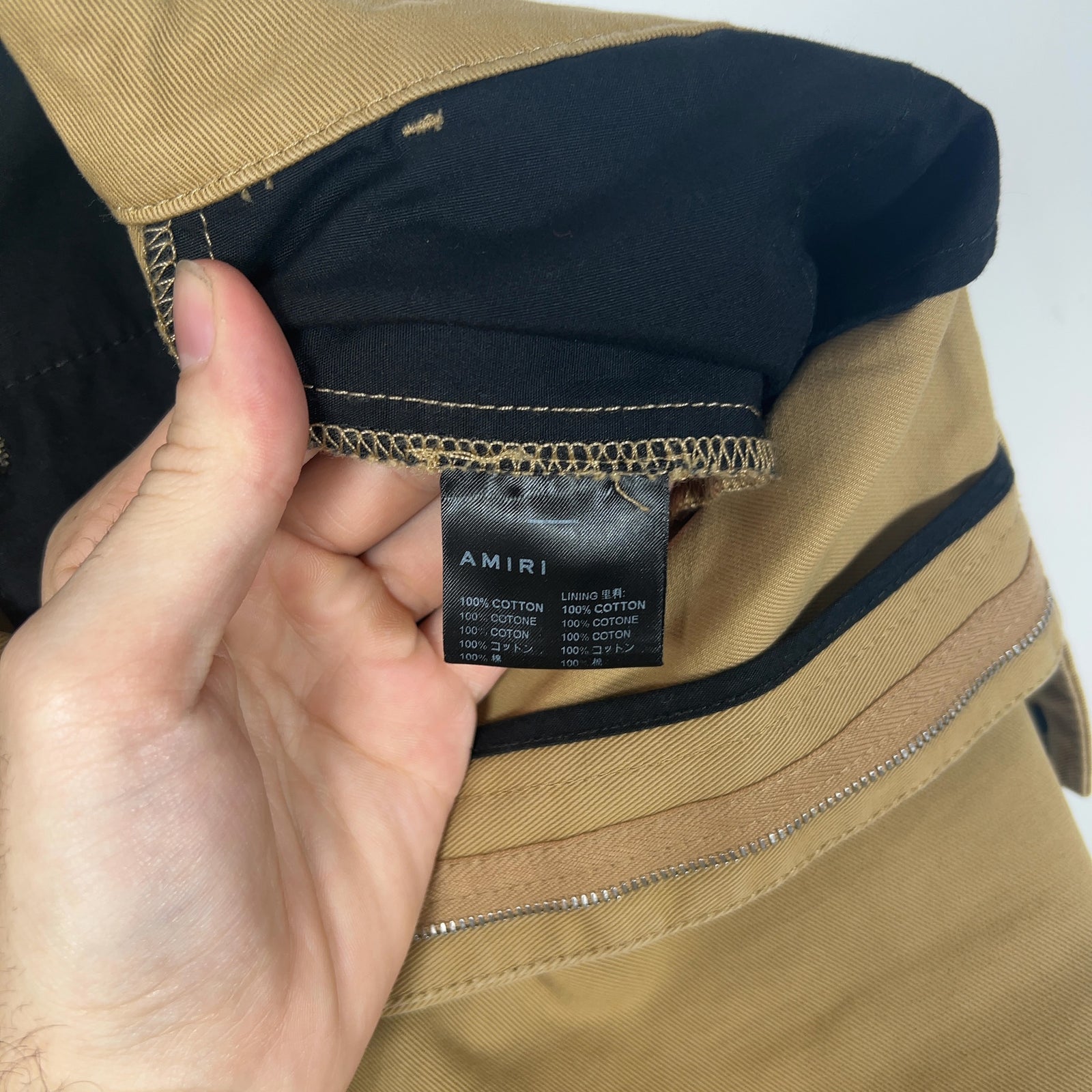 Amiri Khaki Logo Chino Shorts