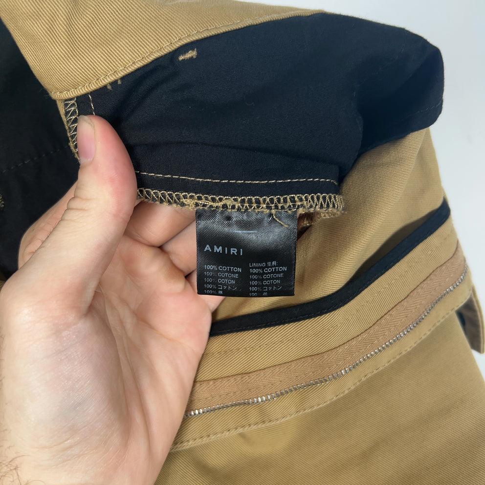Amiri Khaki Logo Chino Shorts