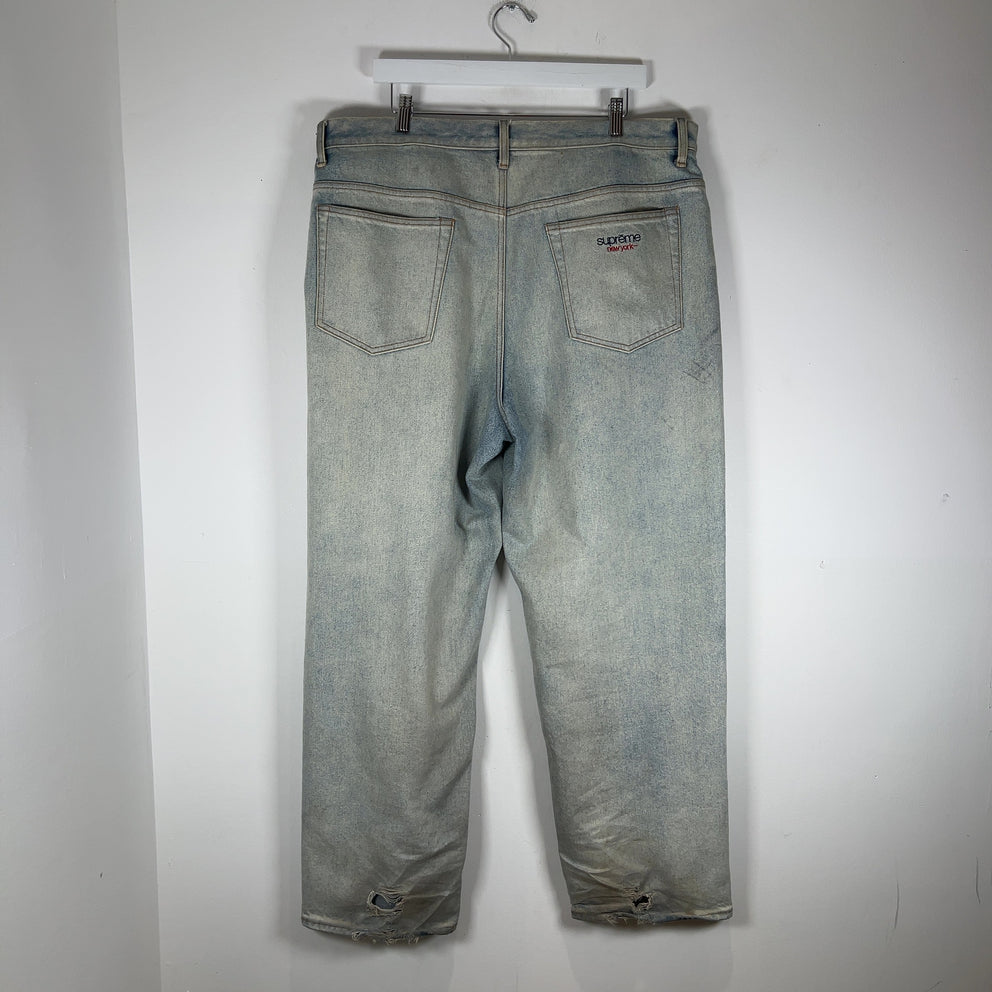Supreme Embroidered 'New York' Denim Baggy Jeans