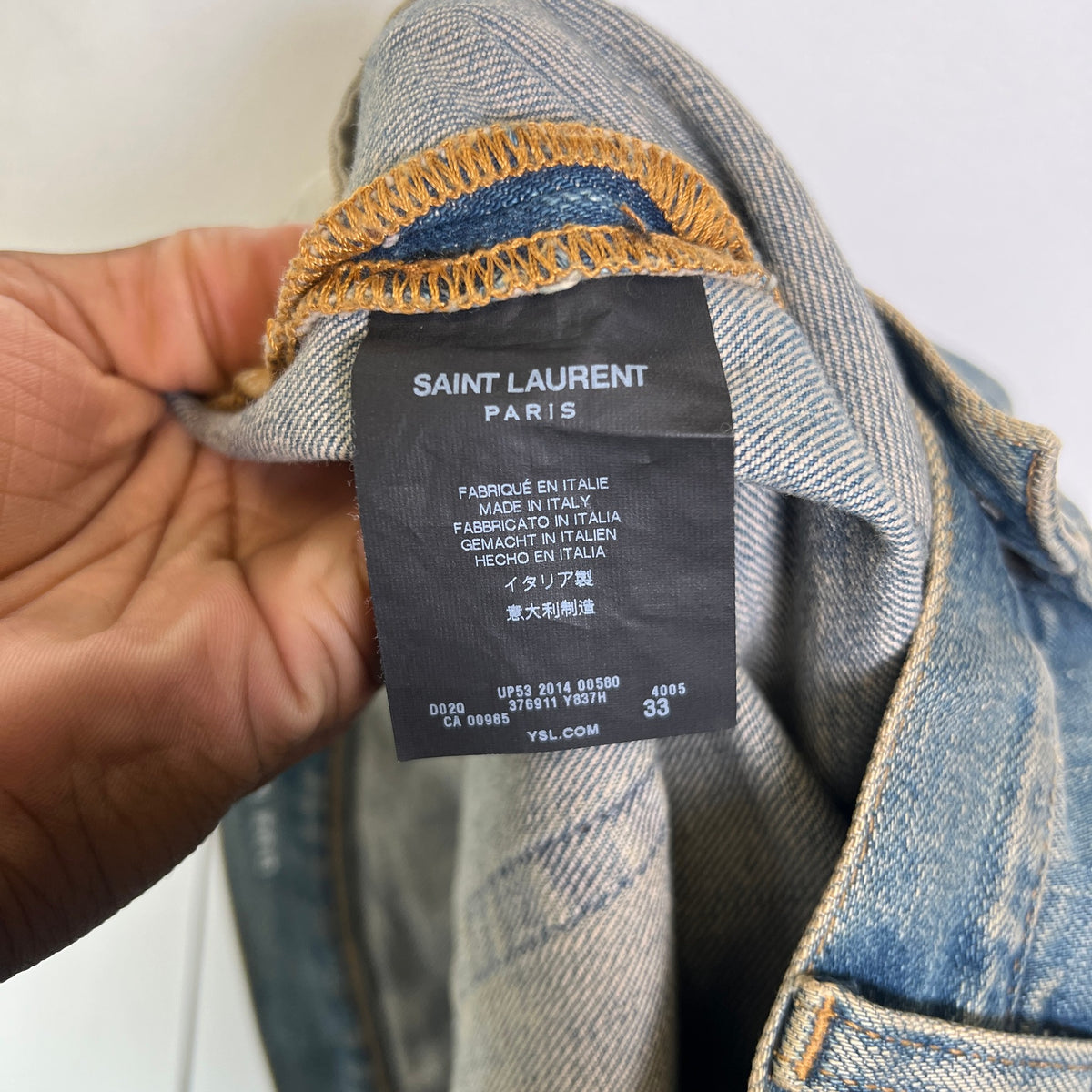 Saint Laurent 2014 Lightwash D02 Crash Denim Jeans
